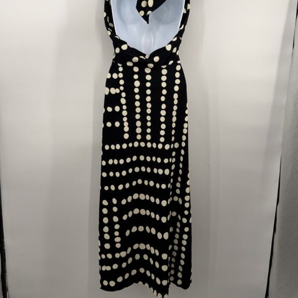 Johanna Ortiz Equatoria Rhythms Midi Dress Black And Ecru Polka Dot Halter Neck - Picture 11 of 16
